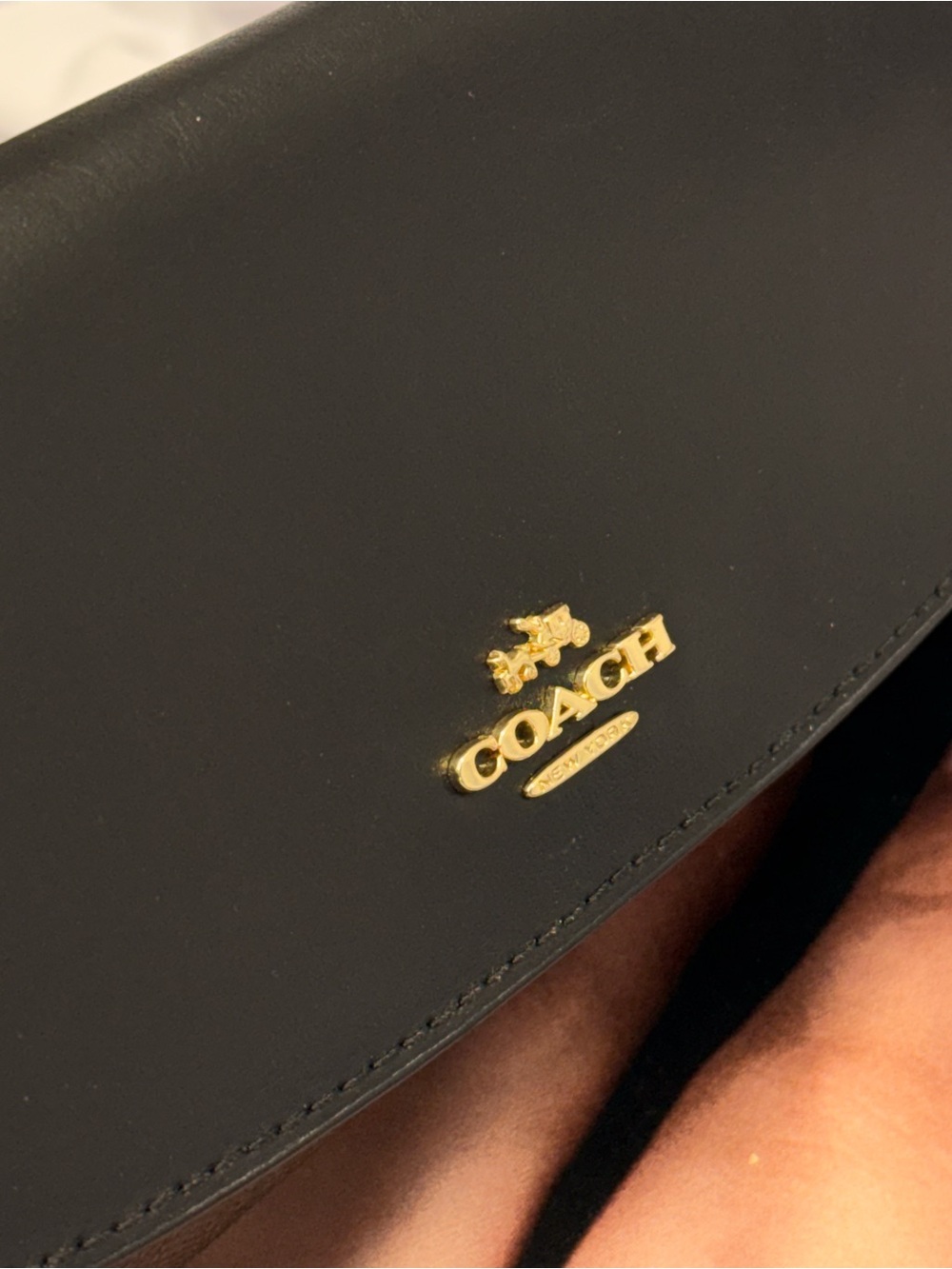 (new+tag) Coach Black Leather & Brown Signature Bifold Wallet + Checkbook Insert - Picture 8 of 11
